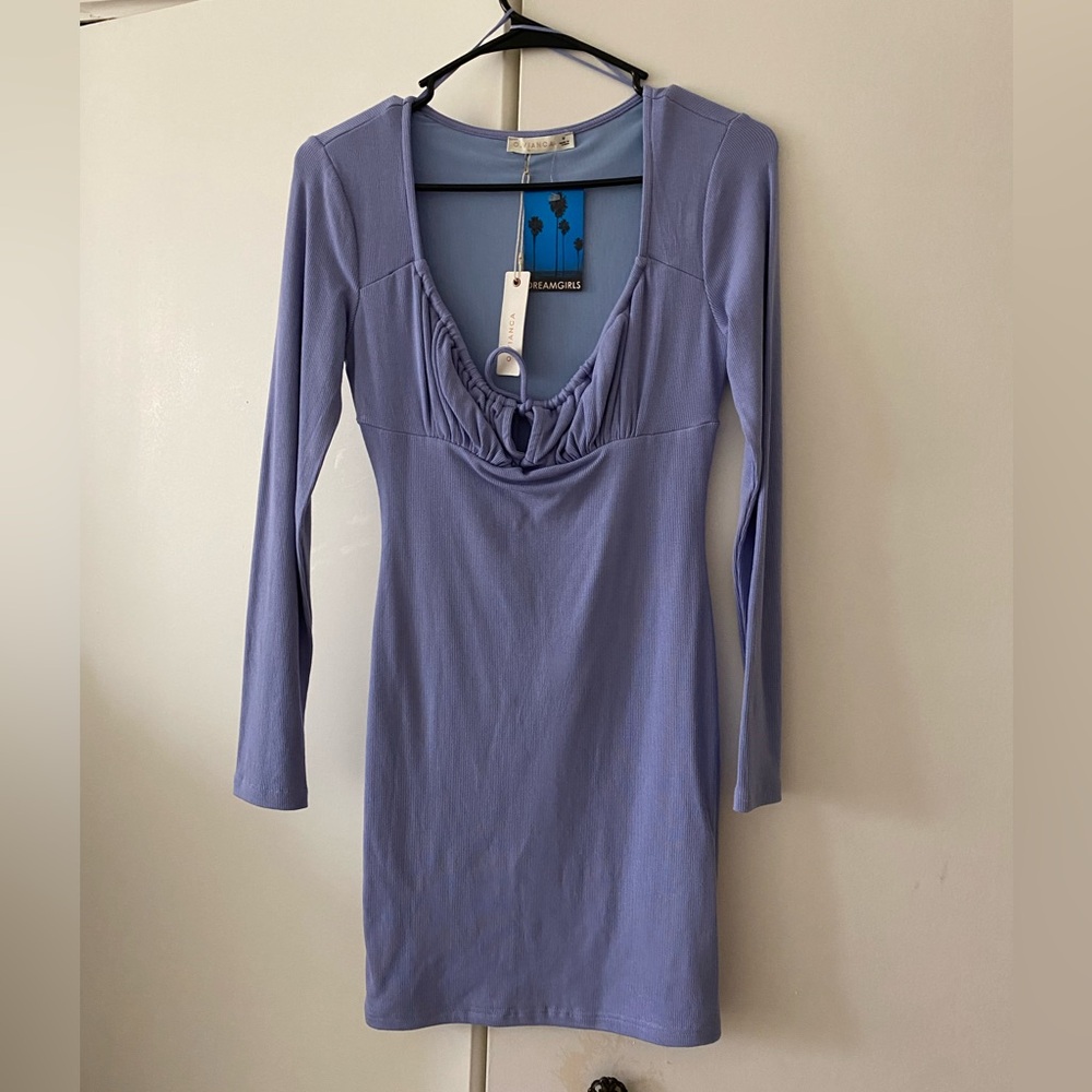 Long sleeve periwinkle  mini dress